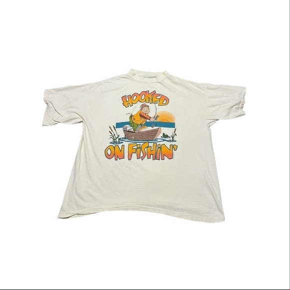 Vintage Hooked on Fishing Tee Size XL - Picture 1 of 5